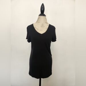 Women's Splash Black Vneck Shirt Size 1X